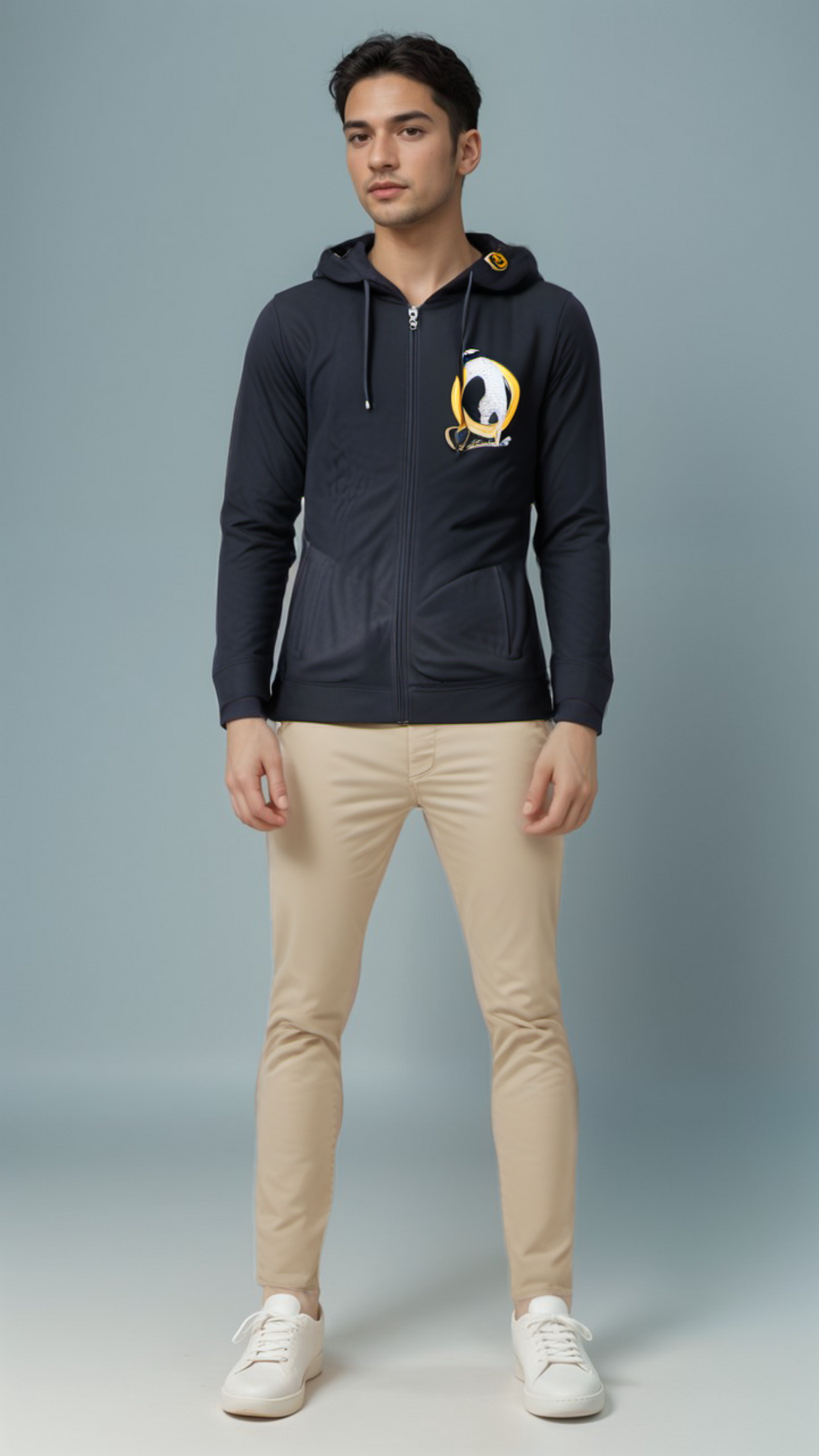 Cavalli Class Men's Blue Cotton Hooded Sweater - S M L XL