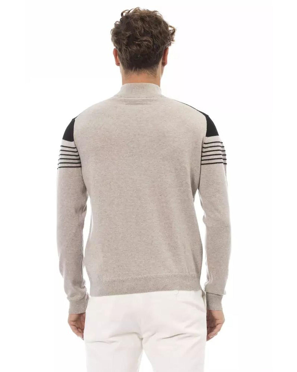 Alpha Studio Beige Viscose Blend Sweater - M L