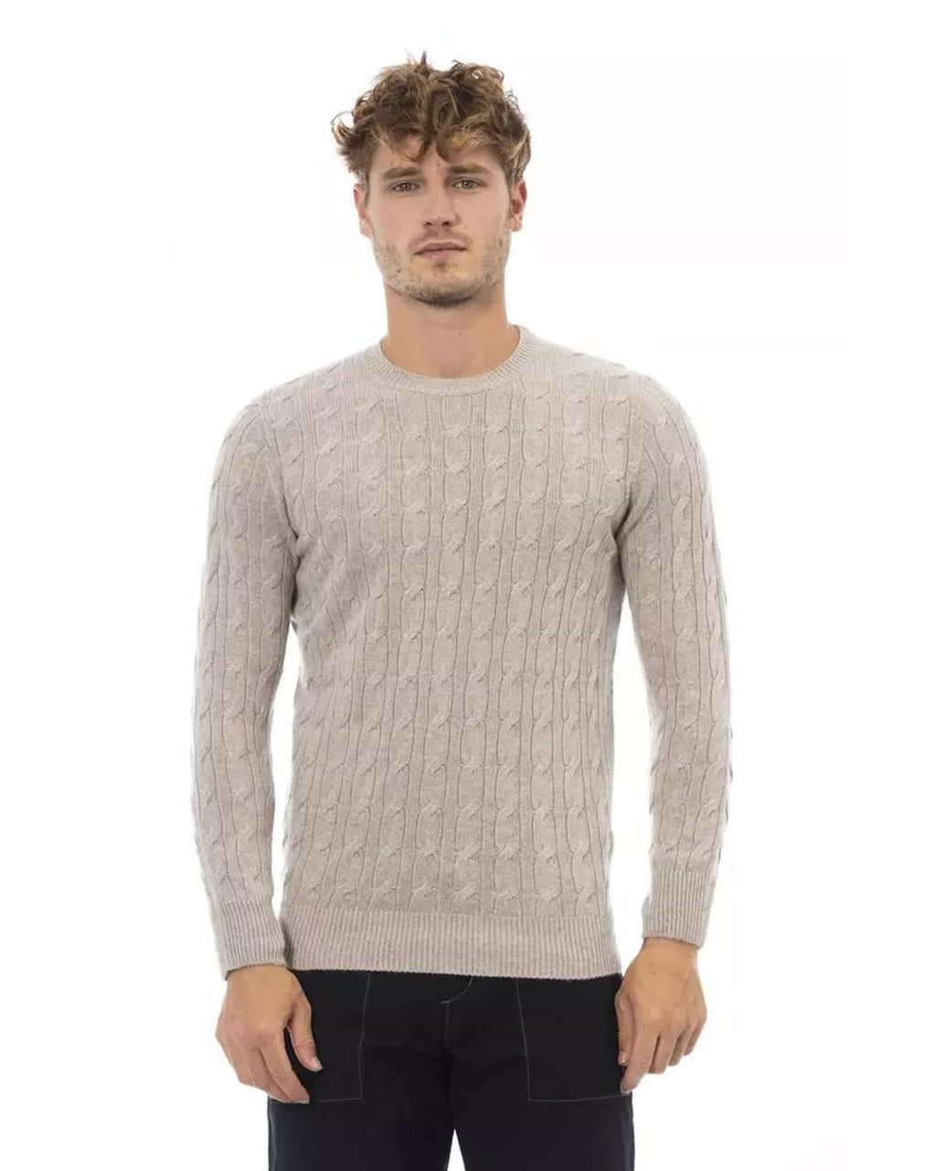 Alpha Studio knit Beige Viscose Sweater - S M L