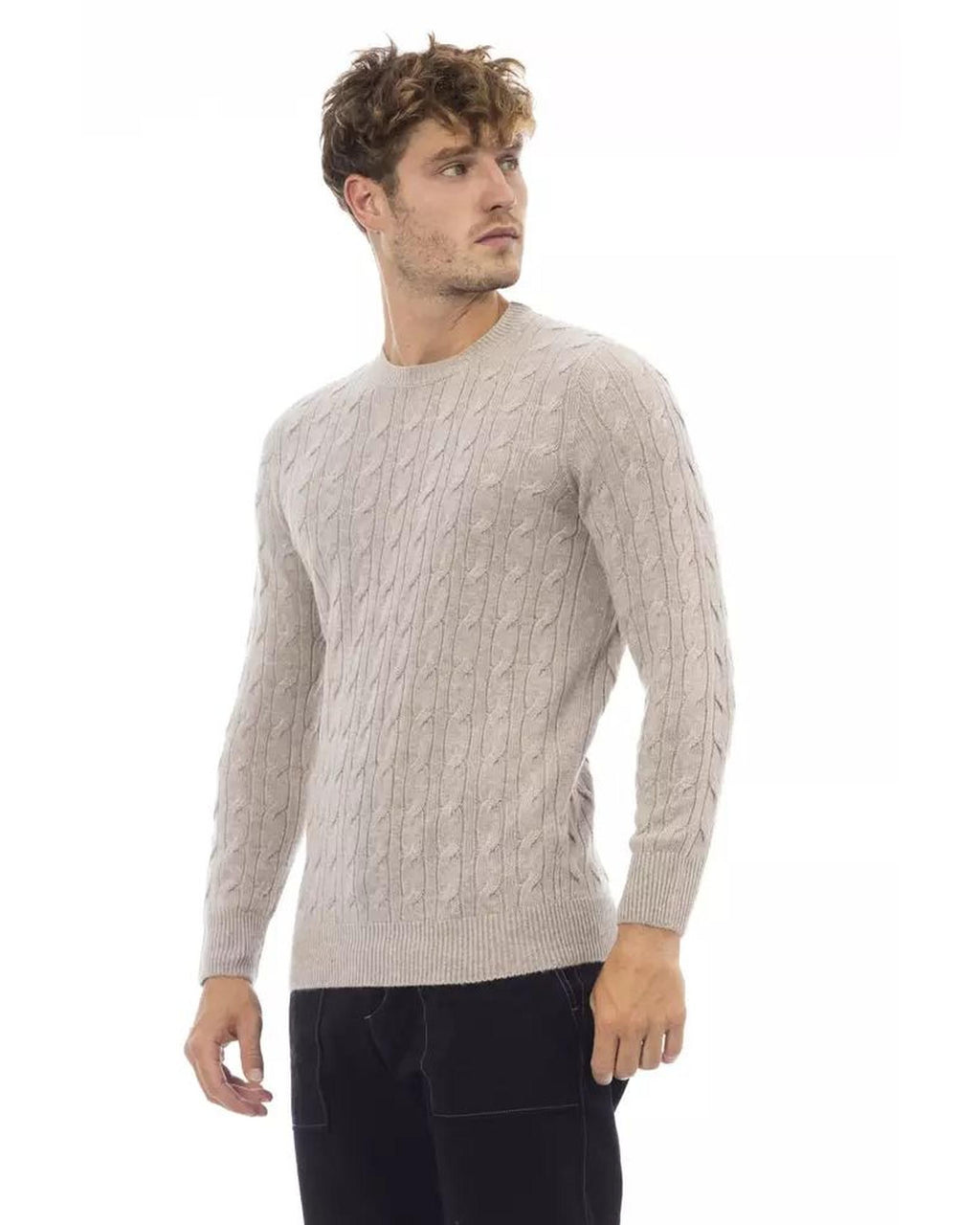 Alpha Studio knit Beige Viscose Sweater - S M L