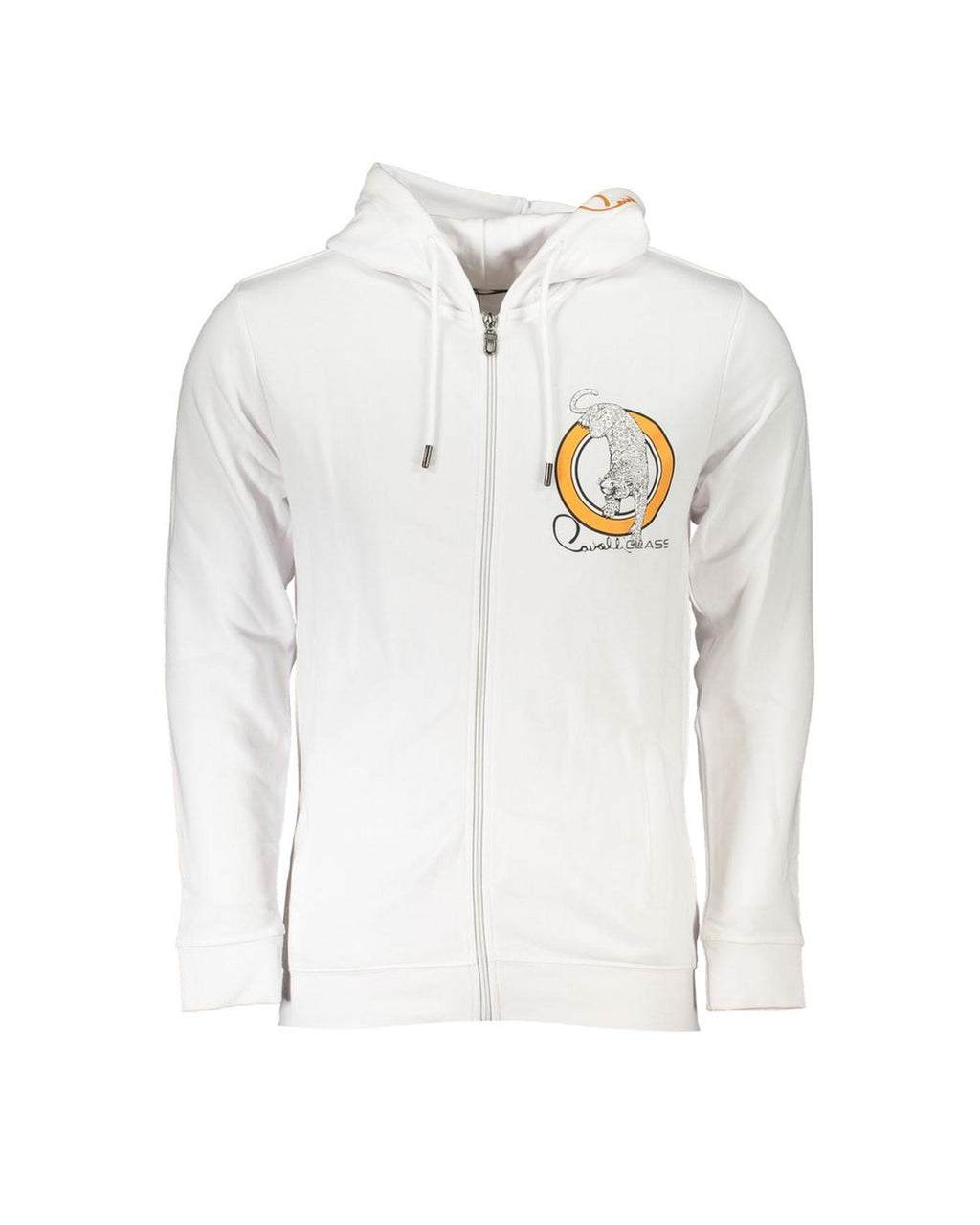 Cavalli Class Men's White Cotton Hooded Sweater - S M L XL